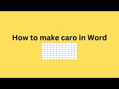 How to make caro in Word