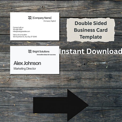 Modern Minimalist Business Card Template Canva | Professional Corporate Business Card Design | Editable Clean Simple Business Card - Etsy