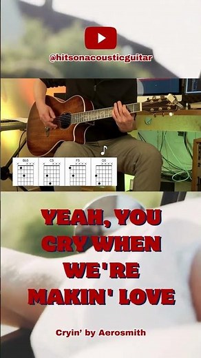 Cryin' - Acoustic Guitar - Aerosmith #guitarlesson #guitarcover #acousticcover #music #coversong