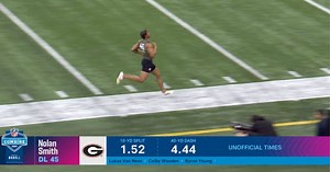 WATCH: Georgia Bulldogs react to Nolan Smith 40-yard dash