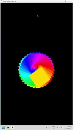 Creating a Awesome Flower Design using Squares filled with Colors || Python Turtle Graphics Library