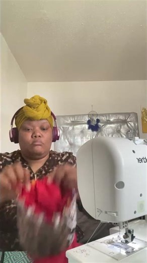 Sewing and listening to music