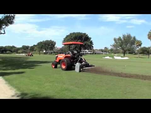 Verticutting fairways in South Florida