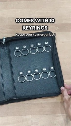 Zippered 10 Key Leather Organizer with Cards Holder