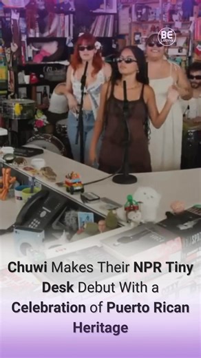 140K views · 4K reactions |  Puerto Rican band Chuwi make their Tiny Desk debut, bringing the rhythms of bomba, plena, salsa, and jazz from their hometown of Isabela to NPR’s stage. Having recently performed alongside Bad Bunny during his historic residency, Chuwi now steps into the spotlight with music that reflects both love for the island and the longing for “un Puerto Rico libre.” #BELatina #BELatinaNews #Chuwi #PuertoRico | BELatina News | Facebook
