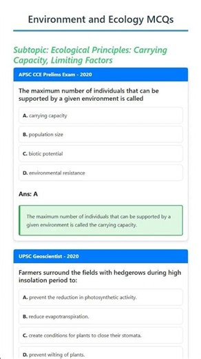 Ecological Principles: Carrying Capacity, Limiting Factors