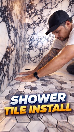 Shower room tile project: A slow and precise installation process