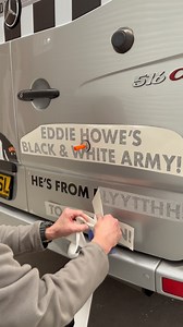 HE’S FROM BLYYTTHH 🖤🤍 #signage #vehiclegraphics #applyingvinyl #vinylapplication #nufc #carabaocup #danburn | Ellis Signs