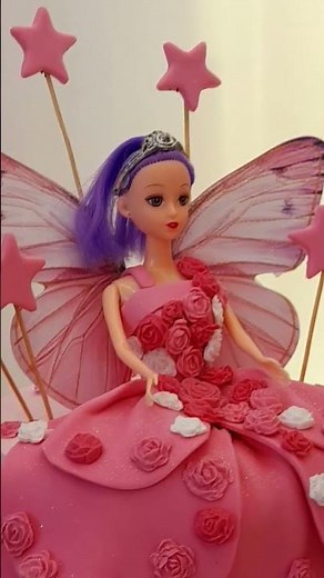 🌸 Magical Fairy Princess Doll Cake Design | Pink Birthday Cake for Girls 🎂✨