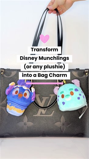 Turn Disney Munchlings ( or any plushie ) into a Bag Charm - no sewing or glue required! 😱 so fun. 🛒 O-Ring clips & safety pins linked in my showcase. 🛒 Gold Safety Pin linked in my Amazon store front. . . DIY #disney #disneymunchlings #bagcharm #bagcharms #diy