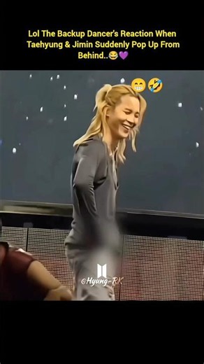 Lol🤣The Backup Dancer's Reaction When Taehyung & Jimin Suddenly Pop Up From Behind..💜