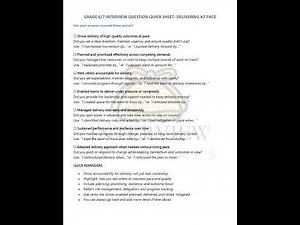 How to Answer "Delivering at Pace" Questions | Grade 6/7 Civil Service UK Interview | Quick Sheet