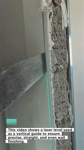 Laser Level Wall Finishing Trick #construction #tools #DIY