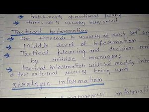 Types / levels of information in an organization