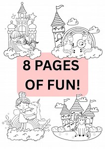 Unicorn Colouring Book With Titles | 8 Pages | Printable Activity for Teachers, Students & Kids - Etsy