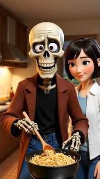 Skeleton’s Funny Cooking Fail! 💀😂❤️