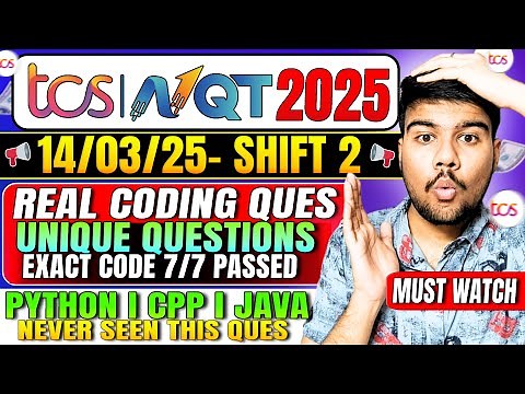 🚀 TCS NQT 2025: Real Coding Questions & Solutions | 14 April Shift 2