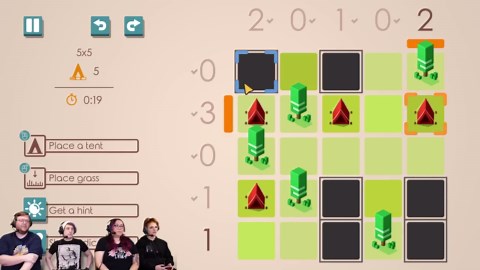 Tents and Trees provides a chill co-op puzzle experience