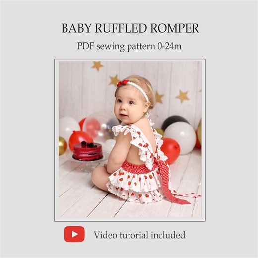 Baby Ruffled Romper PDF Sewing Pattern 0-24m - Etsy UK
