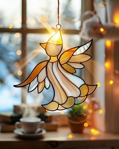 Stained Glass Angel Pattern – Geometric Suncatcher, Modern Celestial Art (PDF Download) - Etsy