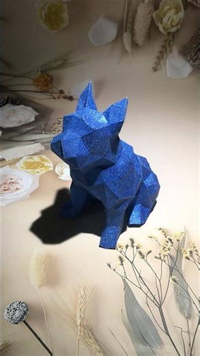 Paper Bulldog Sculpture | Handmade Paper Craft #paper #papercraft #handmade #shorts #thehandmadens