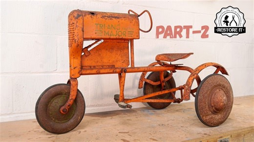 1950s pedal tractor restoration - my best work yet - part 2