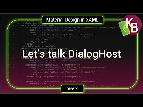 C#/WPF - Let's talk DialogHost