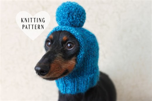 Dog Hat Knitting Pattern: Mini Dachshund Pom-pom (PDF Pattern) - Etsy UK