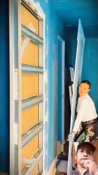 This is a beautiful woman's way of installing a gypsum partition wall yourself#partition