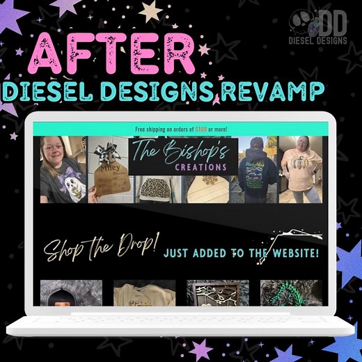 Another revamp completed! These are currently taking 3-5 biz days! Feel free to check this out live: https://thebishopscreations.com/ Ps. You get a little shout out like this when you let me revamp your site ;) | Diesel Designs - Digital Designs | Facebook
