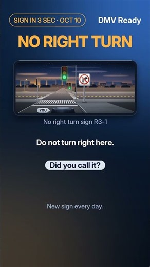 No Right Turn Sign Meaning in 3 Seconds #Shorts