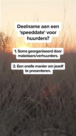 Deelname aan een Huurders 'Speeddate'