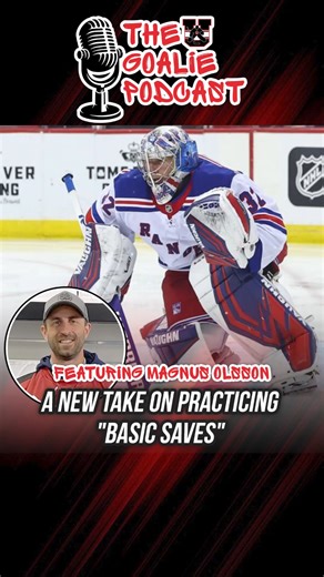 Stop It Goaltending on Instagram: "Basic saves aren't what they used to be. Magnus Olsson told me something fascinating. About a year and a half ago, he realized the basic saves aren't the traditional butterflies and glove saves anymore. They're more old-school half butterfly saves now. One knee down, the other at a 45-degree angle. He pulls up pictures from every NHL game he watches - Wedgewood, Swedish goalies - and sees it everywhere. There's also what he calls the Fleury blocker. Right knee
