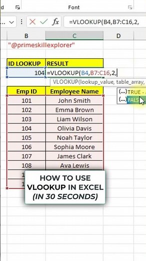 How to Use VLOOKUP in excel in 30 seconds!