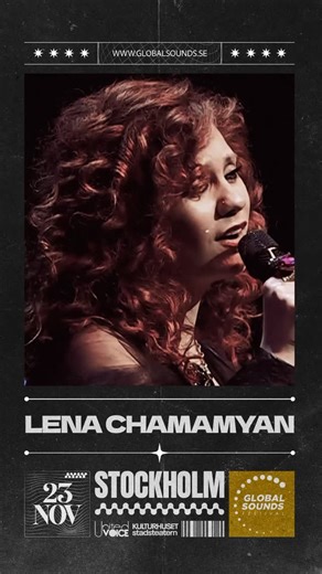 @globalsounds_se on Instagram: "Lena Chamamyan Live in Stockholm! When Lena Chamamyan sings, time stands still. Her unique voice carries the poetry, sorrow and hope of the Middle East, transforming traditional tones into a contemporary musical experience that touches beyond language and borders. As one of Syria’s most acclaimed singers and composers, she weaves together Syrian folk songs, oriental melodies, jazz and European art music into a cross-border sound. After being forced into exile by t