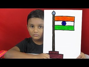 How to Draw a Indian Flag for Kids | National Flag Drawing | With Mukesh | GO School TV