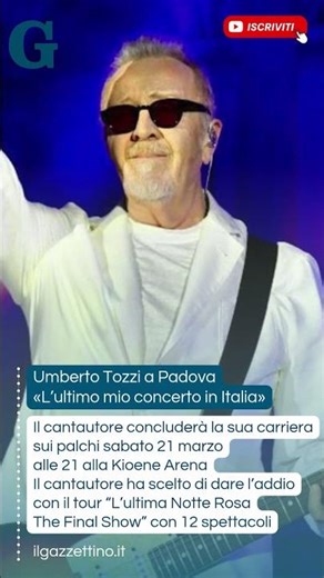 Umberto Tozzi: «A Padova per l’ultimo mio concerto in Italia»