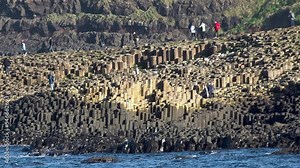 The Giant's Causeway, 40000 interlocking basalt columns, by Bushmills in Northern Ireland, United Kingdom
