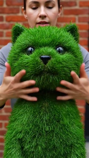 DIY Grass Cat Topiary: Creating a Glowing Garden Masterpiece! 🌿🐱