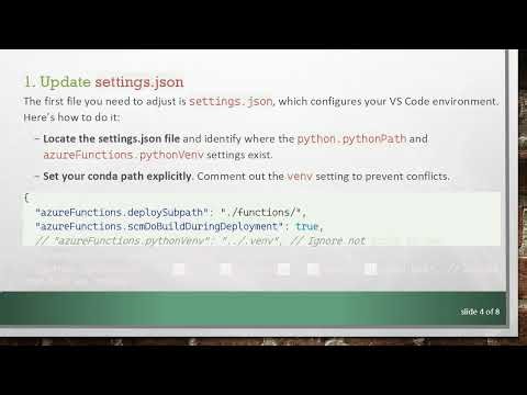 Leveraging Conda Environment for Azure Functions Deployment in VS Code