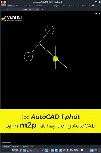 Learn AutoCAD in 1 minute - M2P point tracking mode is very good in AutoCAD