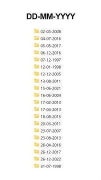 How different date formats sort in folder names