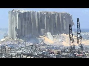 View of Beirut port a day after a powerful blast hit the city