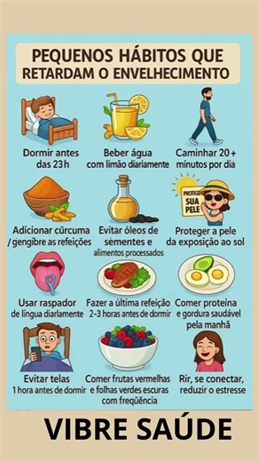 Bons habitos que retarndam o envelhecimento.