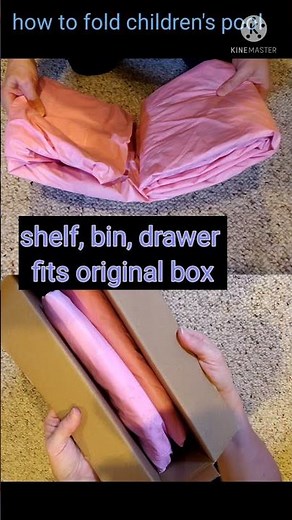 fold kid's pool to fit inside box again or for storage on shelf, drawer & bins #shorts