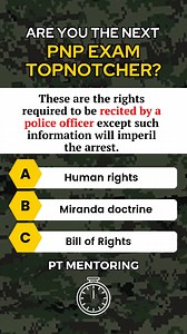 7K views · 133 reactions | QUESTION OF THE DAY for - NAPOLCOM EXAM Napolcom Topnotcher's Review LIMITED SLOTS ONLY! Full details: https://www.facebook.com/100085046260834/posts/481001318078073/? #NapolcomExam #NAPOLCOM #NAPOLCOMPasser | PT Mentoring and Review | Facebook