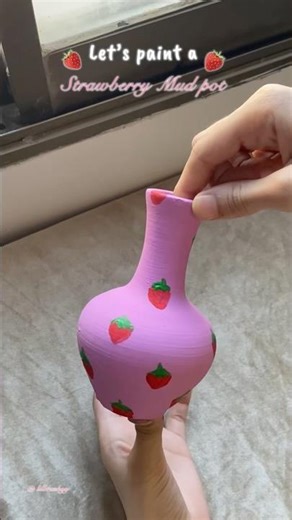 Let’s paint a strawberry mud pot🍓