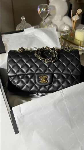 Chanel classic double flap unboxing in Black Lambskin 🖤✨