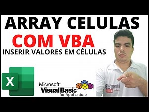 Array com VBA, array celulas com vba, inserir valores em celulas com vba