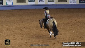 With a score of 222.5, NRHA Million Dollar Rider Gina Schumacher and Gunnin For The Night earned a co-championship in the 2022 NRHA CINCH L4 Non Pro Futurity. Owned by XCS Ranch LLC, Gunnin For The Nite is an NRHA Markel Horse Sale Graduate by Eight Million Dollar Sire Gunnatrashya and out of Dun It Fri Dee Nite. Congratulations to this dynamic duo on their big win! | NRHA - National Reining Horse Association